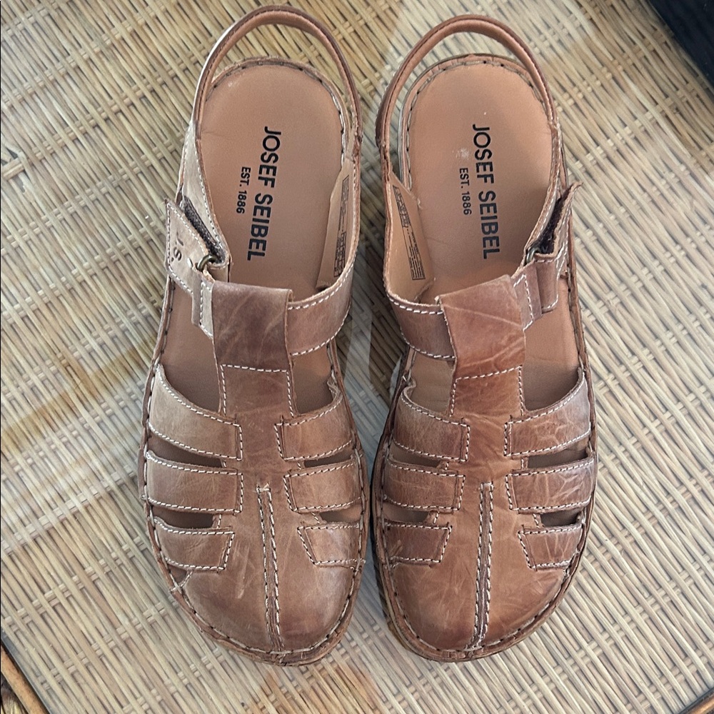Josef Seibel Tan Leather Sandals